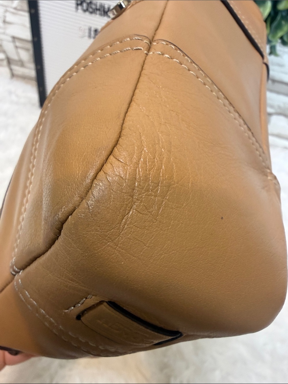 COACH Hadley Leather Field Shoulder Bag In Leather Natural - Picture 6 of 15